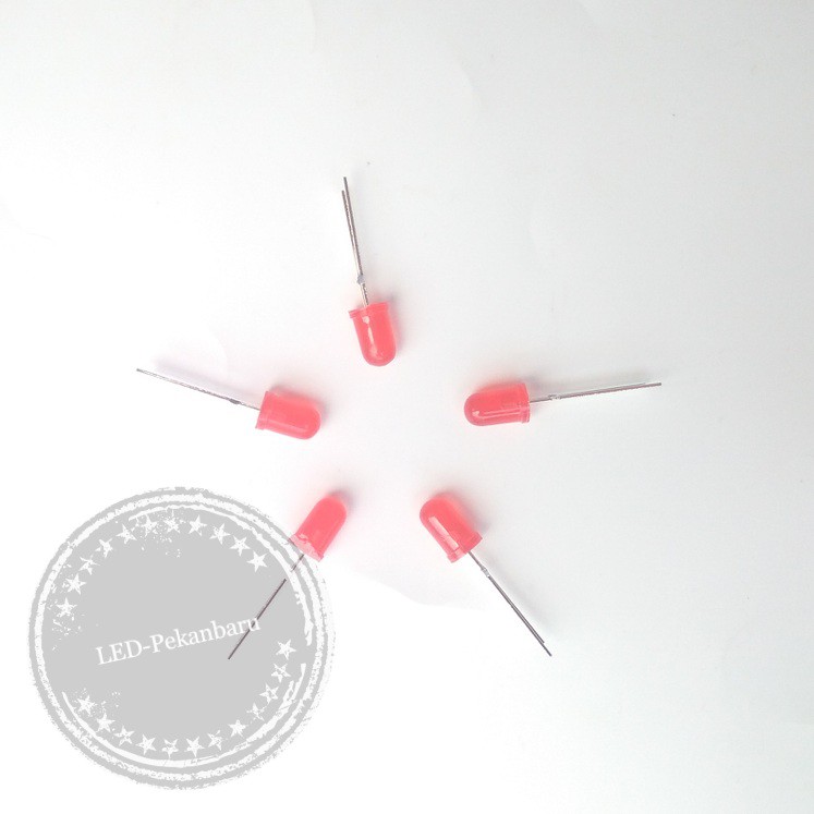 LED 5MM DIFFUSED RED - WARNA MERAH F5