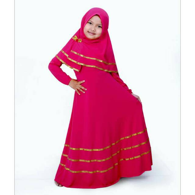 Promo GAMIS ANAK PEREMPUAN PITA EMAS - PINK / BAJU MUSLIM ANAK