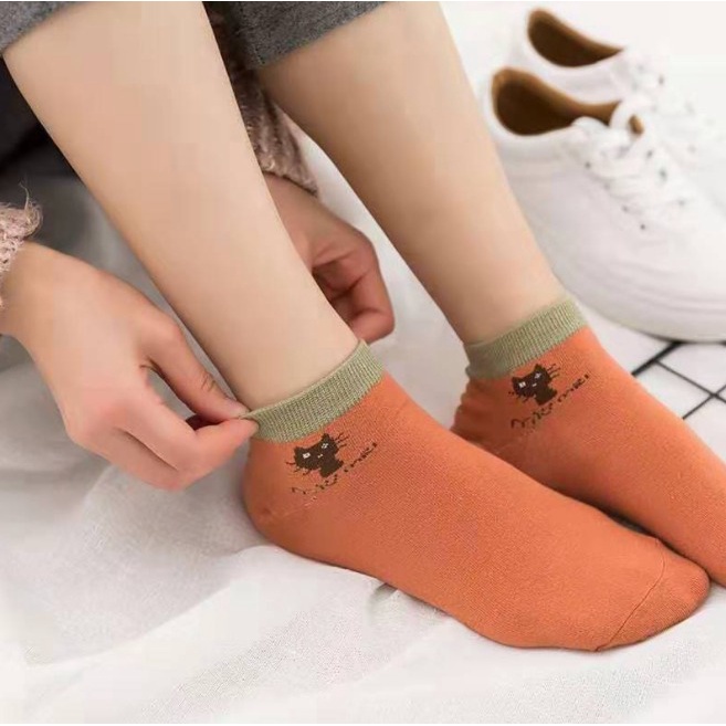 Kaos Kaki Wanita Miau Miau Women Low Sock Cotton Socks SCH27