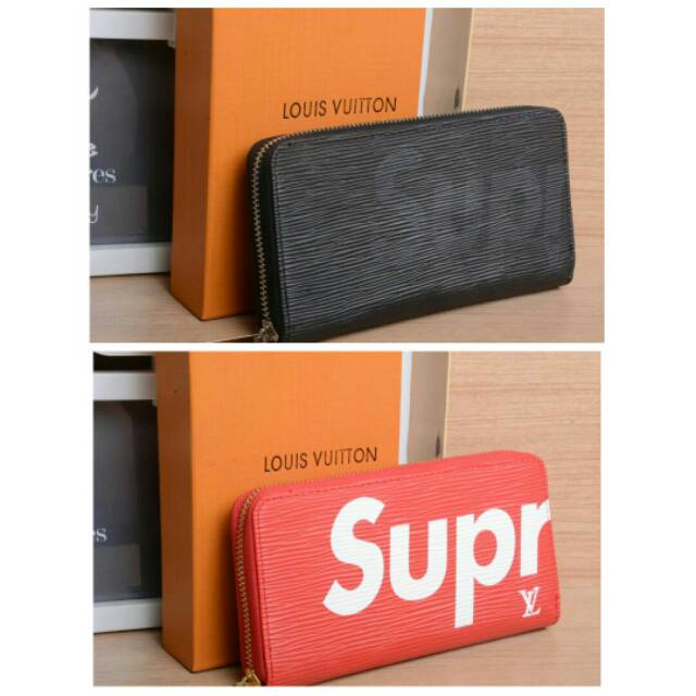 Dompet LV Supreme 60017# with Box bahan epi Leather kualitas Semi Premium