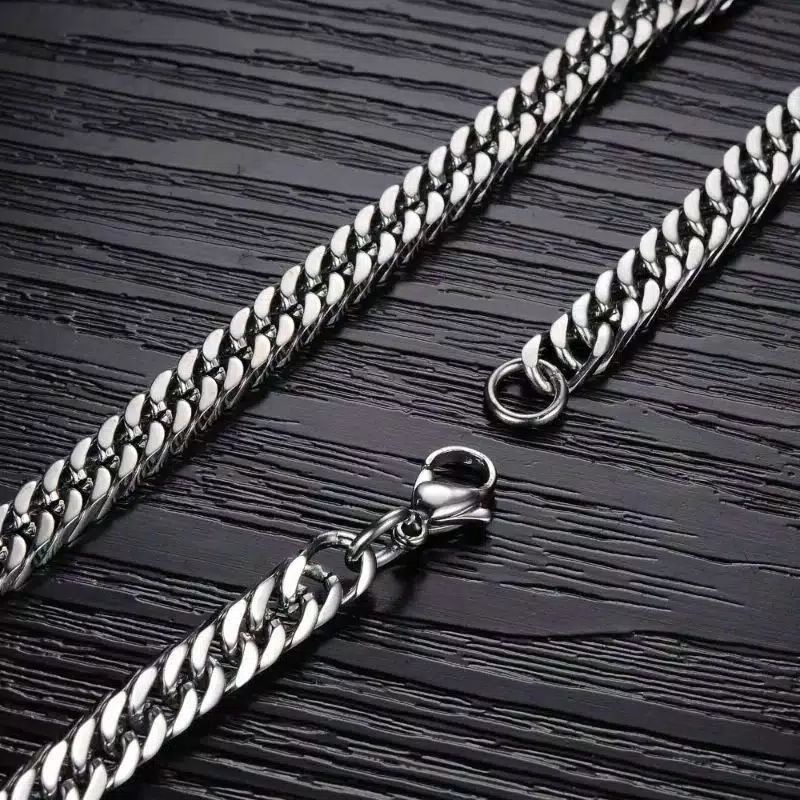 KALUNG RANTAI TITANIUM PRIA WANITA PRIA WANITA ANTI KARAT DAN TIDAK LUNTUR STAINLEES STEEL BAJA