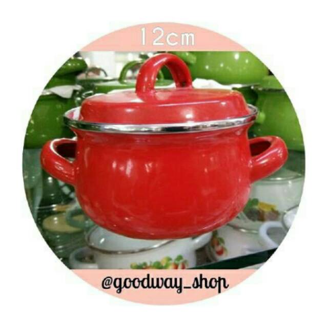 Panci enamel polos diameter 12  cm