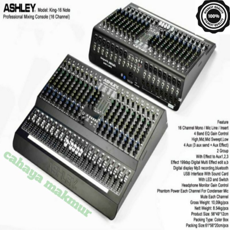 MIXER ASHLEY KING 16 NOTE / KING16 NOTE ORIGINAL CHANNEL
