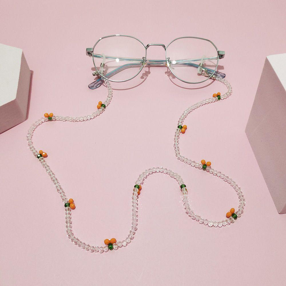Needway Rantai Kacamata Kristal Tali Leher Masker Wajah Lanyard Kacamata Lanyard Anti-lost Cherry Bead Rantai Manik-Manik Akrilik