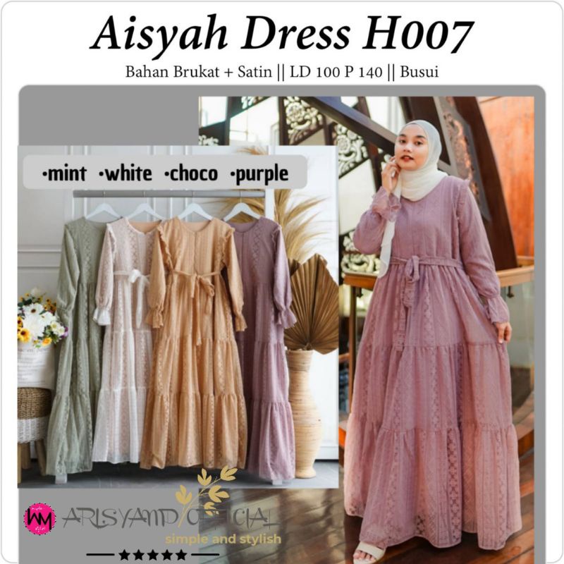 AM | Gamis Aisyah Dress | Gamis Premium Aisyah Brukat H007
