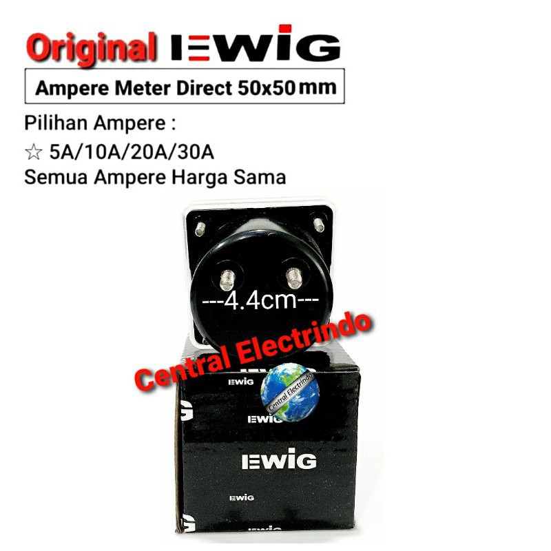 Ampere Meter Analog Direct EWIG 50x50mm AC 220V.