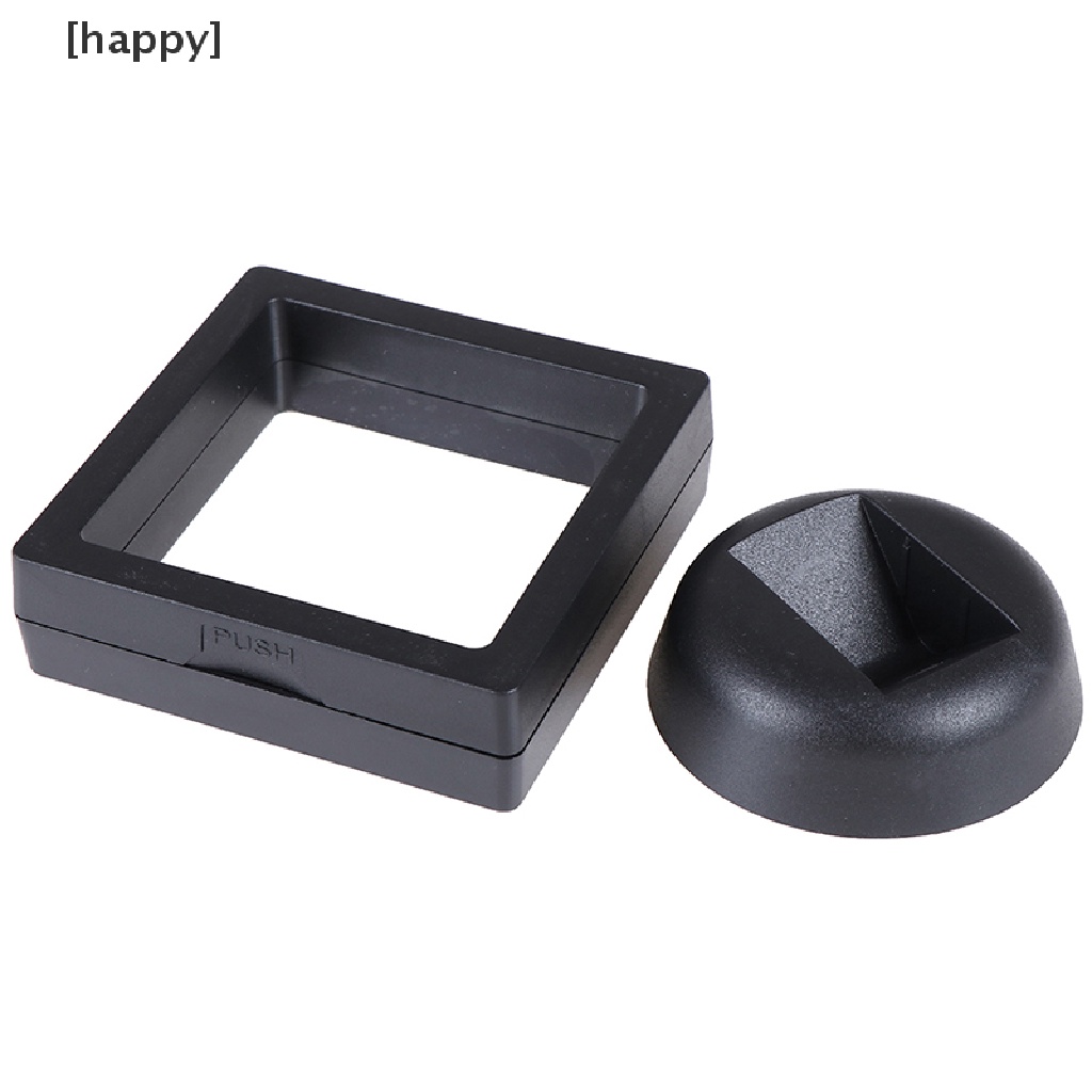 Stand Holder Display Koin / Perhiasan 3d Warna Hitam Ukuran 70x70mm