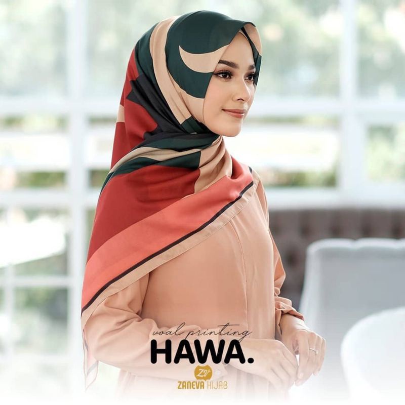 VOAL HIJAB / MOTIF HAWA PREMIUM VOAL PRINTING BY ZANEVA HIJAB