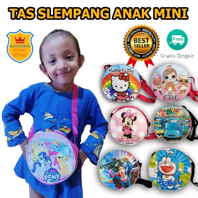 Tas selempang anak karakter lucu perempuan laki laki cewe cowo