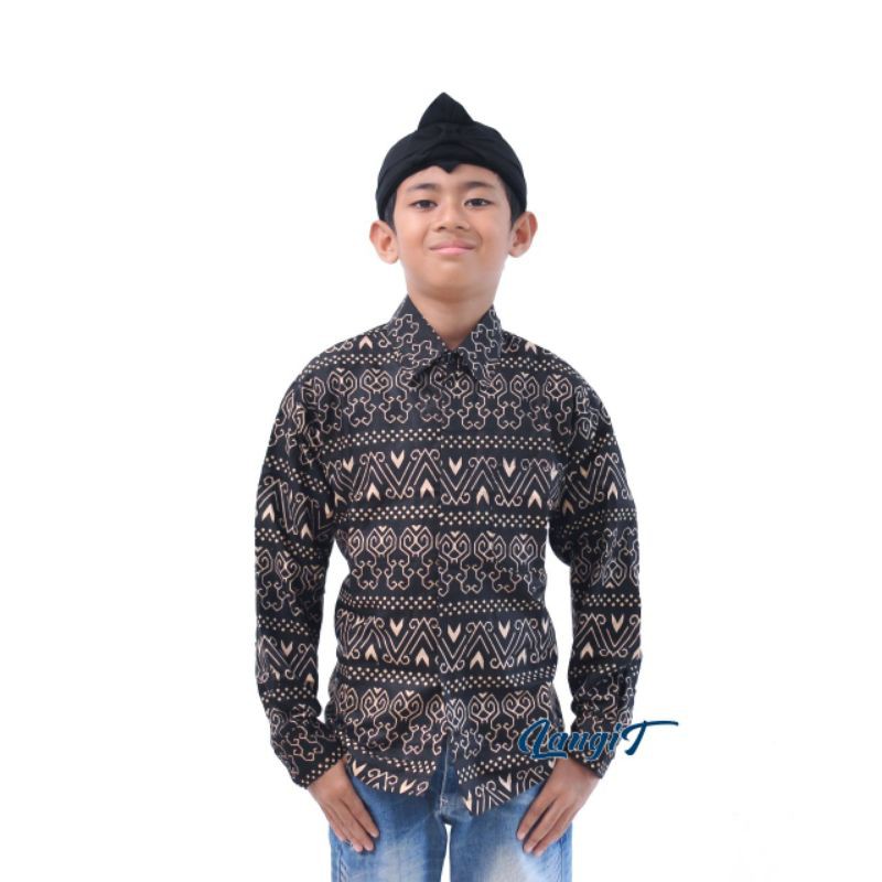 Kemeja batik anak laki-laki lengan panjang usia 2-12 Tahun batik premium seragam hari batik