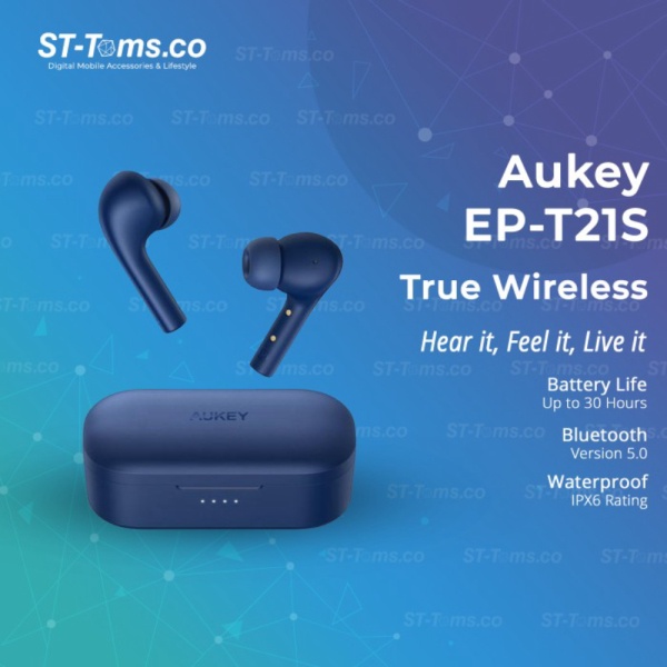 Jual Aukey EP-T21S  EPT21S TWS True Wireless Earbuds - Biru Limited