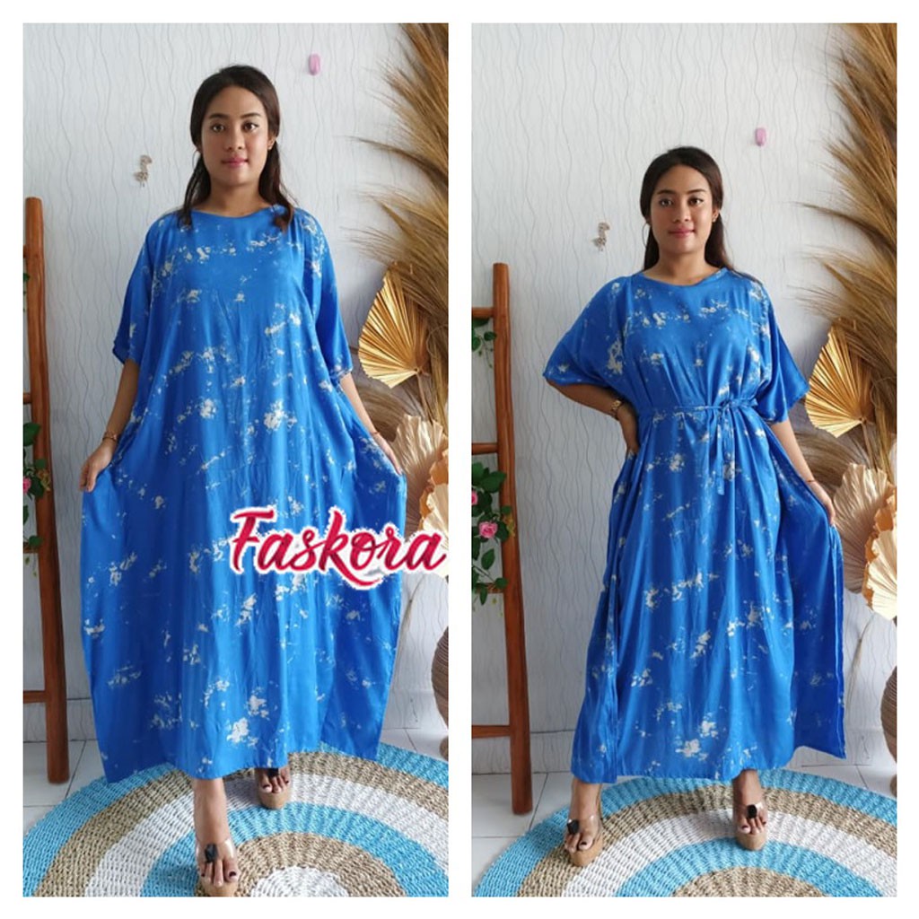 Kaftan Murah Jumbo / Baju Kaftan Wanita Terbaru Lebaran / Kaftan Polos Panjang Tie dye