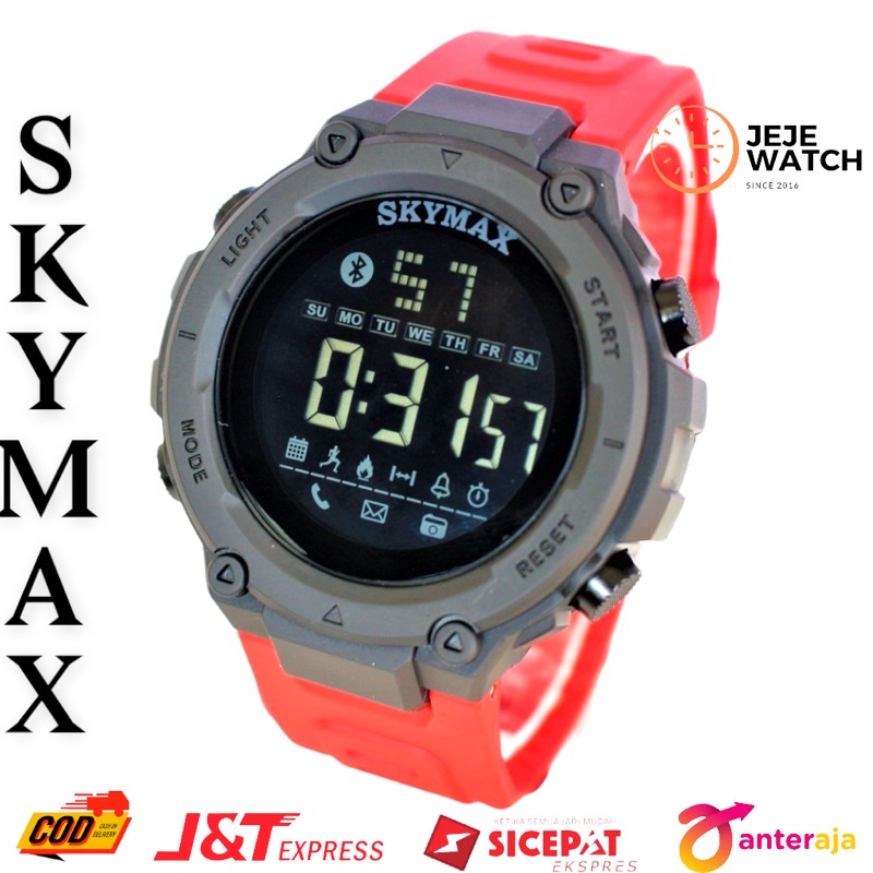 JAM TANGAN PRIA SKYMAX DIGITAL TALI RUBBER :/FREE BATERAI