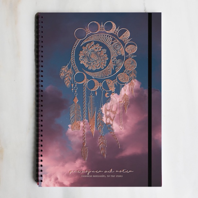

DREAMCATCHER GOLD Spiral Ruled Notebook Diary Journal Office School Supplies Buku Tulis