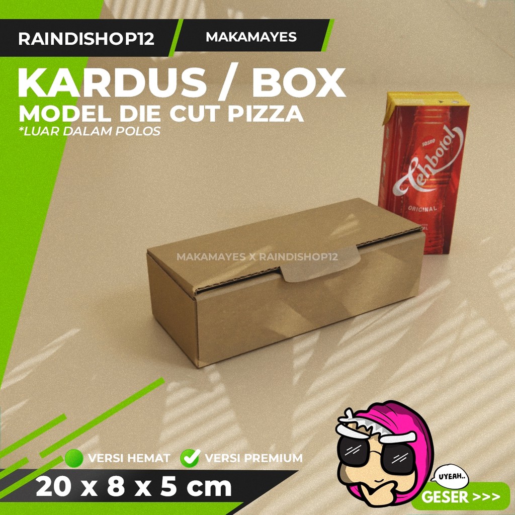 

(MIN 10 PCS) BOX 20 X 8 X 5 CM KARDUS DIE CUT PIZZA KEMASAN PACKAGING KADO