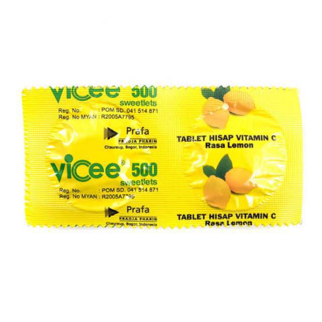 Vitamin Vicee Lemon / vitacimin c tablet hisap / vitamin imun daya tahan tubuh