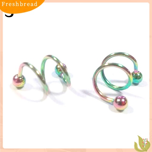 Fresh| Anting Tindik Telinga / Hidung / Bibir Bentuk Spiral Bahan Stainless Steel Gaya Punk