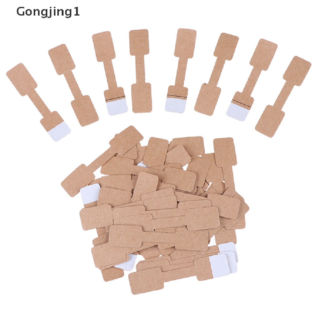 Gongjing1 50 / 100 Pcs Label Harga Kosong Bahan Kertas Kraft Untuk Perhiasan