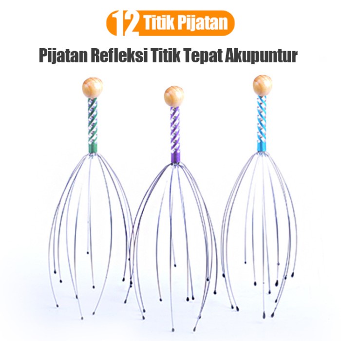 Alat Pijat Kepala Akupuntur 12 Titik Head Massager / Alat Pijat Kepala / Alat Pijat Kepala Refleksi / Bokoma / Bokoma Alat Pijat Kepala / Bokoma Original / Bokoma Stainless / Bokoma Pijat / Bokoma Ori / Alat Pijat Kepala Bokoma Massage Tanpa Listrik