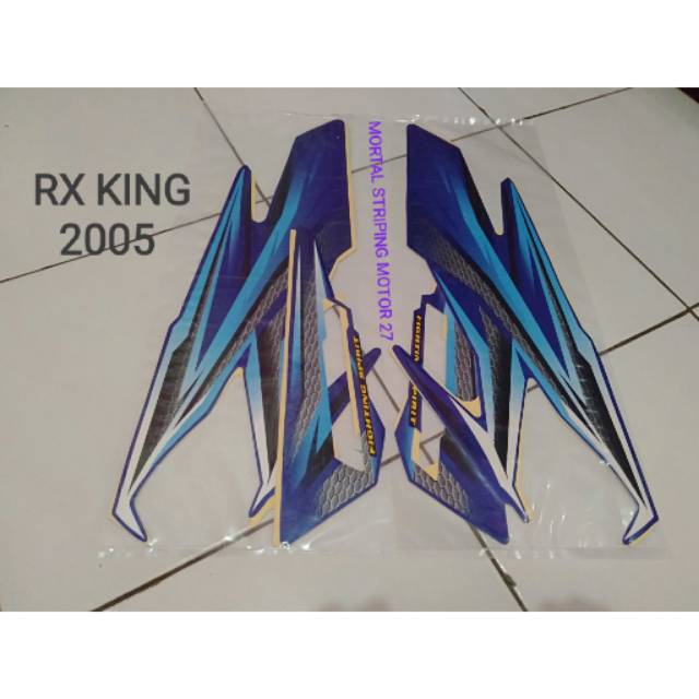 STIKER STRIPING YAMAHA RX KING 2005 BIRU LIS ORI / STANDAR , VARIASI