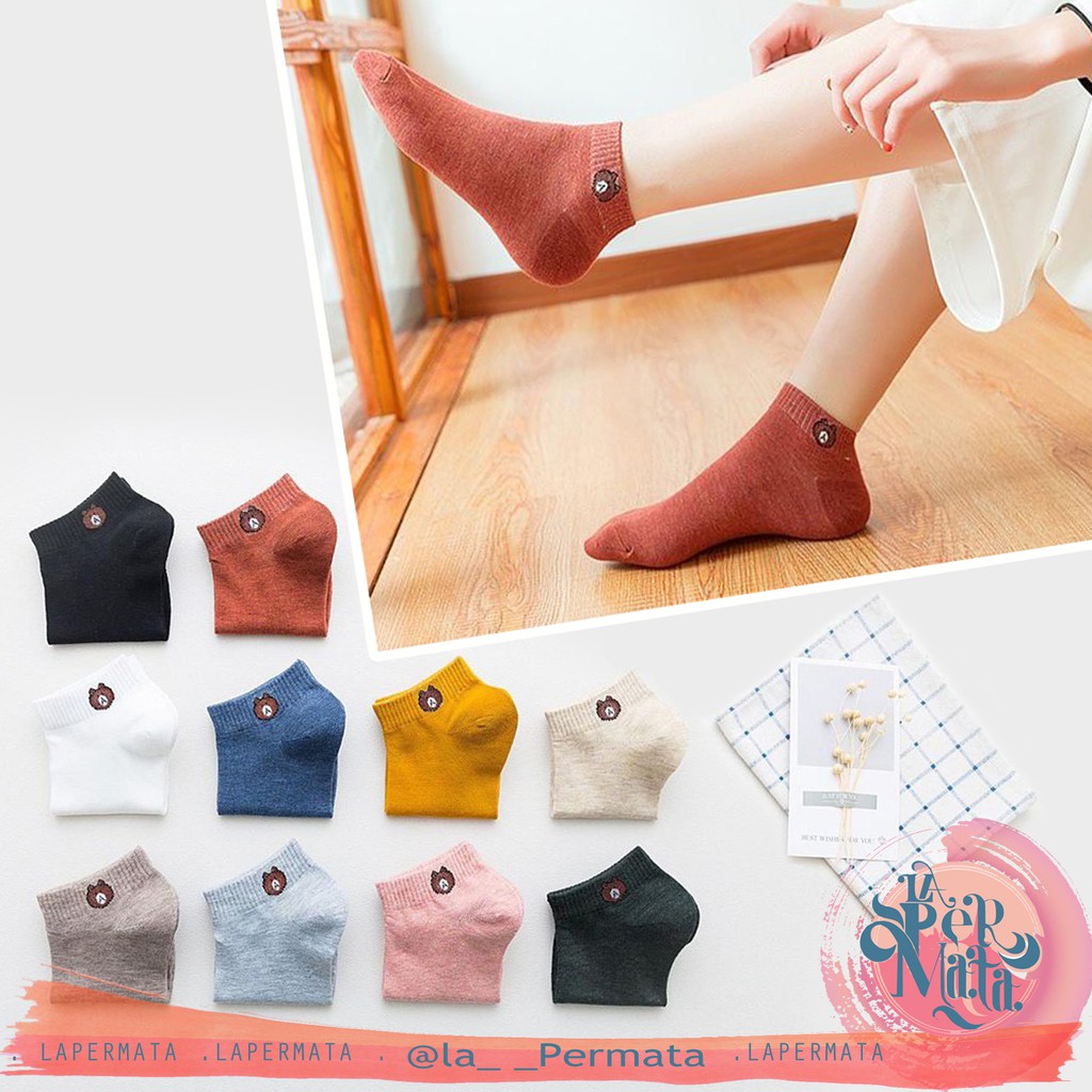 Kaos Kaki Wanita Polos Pendek Aksesoris Sepatu Murah Semata Kaki - LPM Shop-1