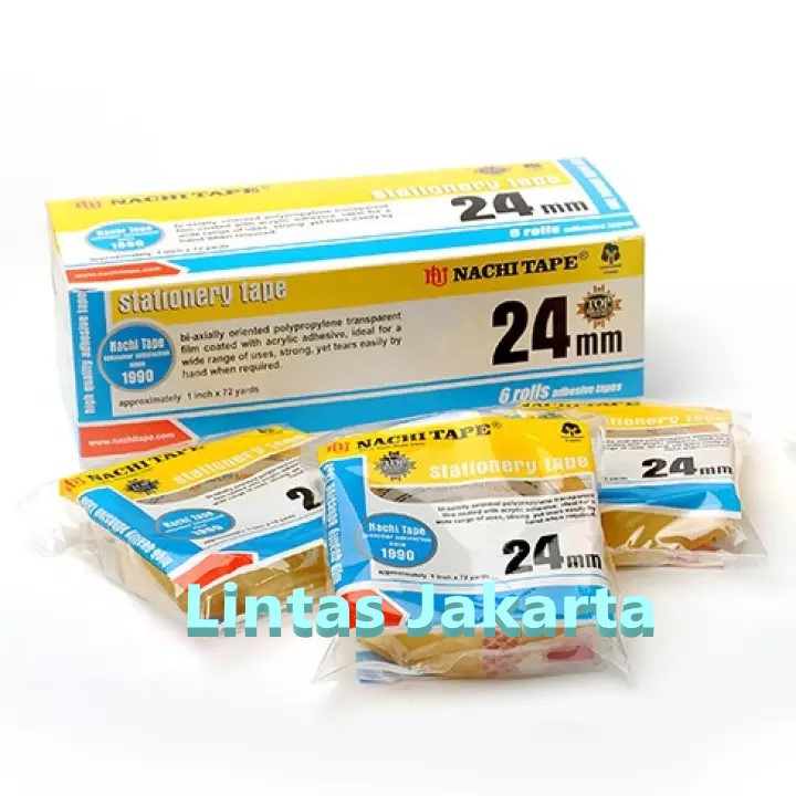 Selotip / Isolasi / Cellotape Merk Nachi ukuran 1 inch x 72 yards