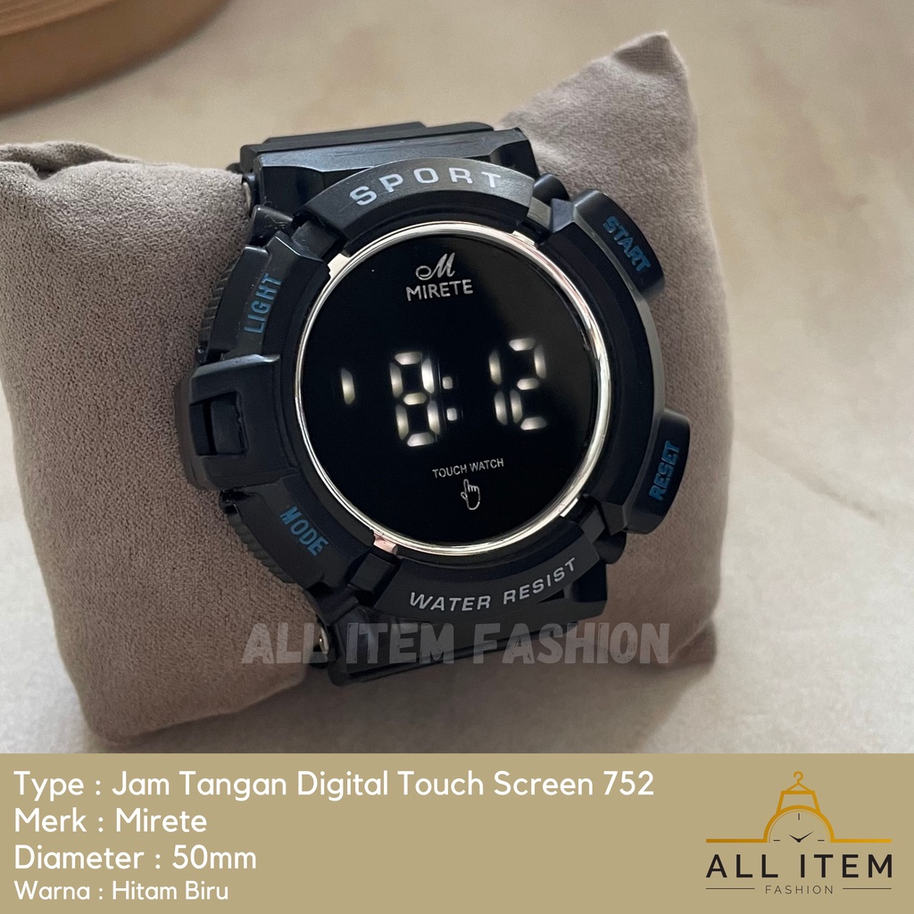 COD✅ Jam Tangan Digital Touch Screen Mirete 752 / Sport Watch / Jam Fashion / Jam Modern Layar Sentuh / Tanggal Bulan Tahun