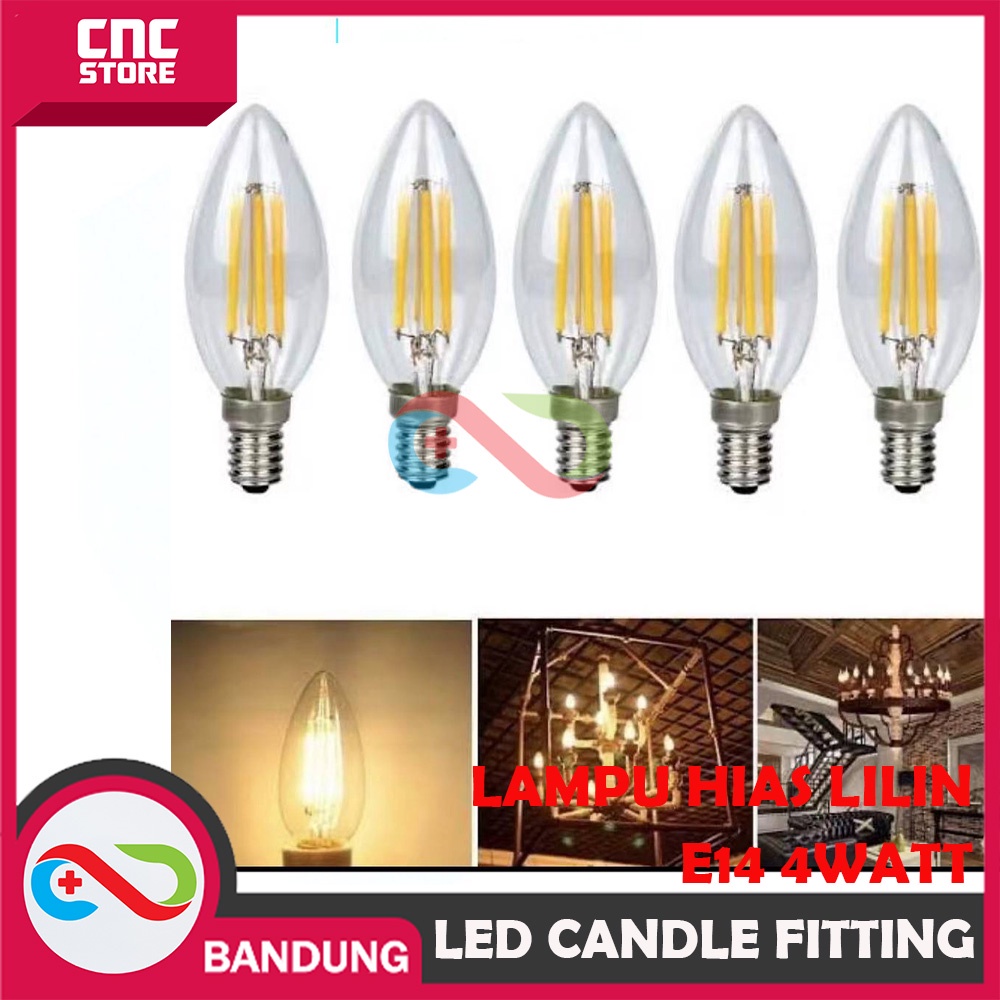 LAMPU HIAS LED CANDLE FITTING E14 2 WATT 4 WATT C35 LAMPU HIAS LILIN - 4W WARM WHITE