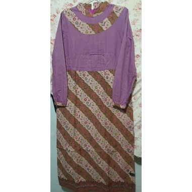 Preloved Gamis Batik Ungu Lilac Wanita Branded By Queenie