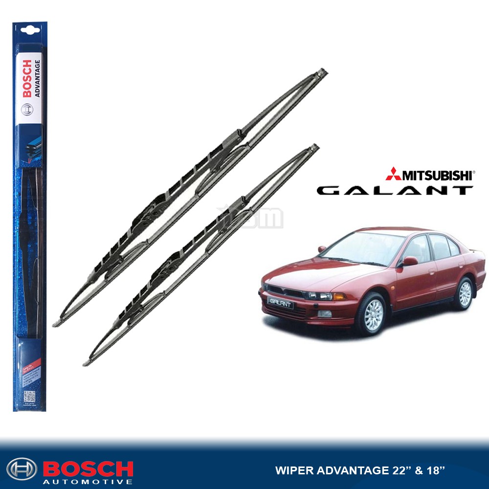 Bosch Advantage / Karet Wiper Mobil Mitsubishi Galant Hiu 22&quot; dan 18&quot; (Sepasang) / Wiper Galant