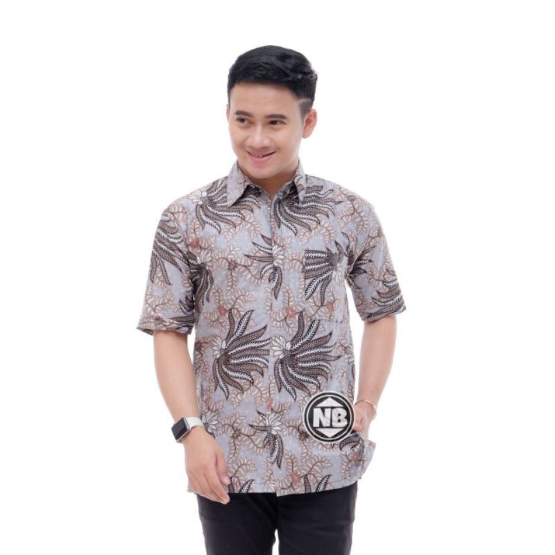 Kemeja Batik Pria Moderen Lengan Pendek Kratonan Regular- Baju Batik Pria Murah Regular M L XL XXL