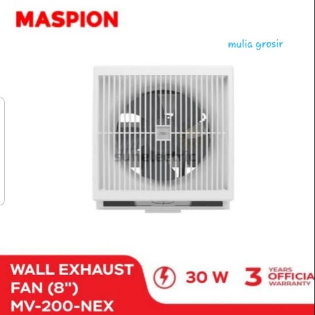 Exhaust Fan Maspion Tembok 8&quot; MV 200 NEX / Kipas Angin Hisap 8&quot;