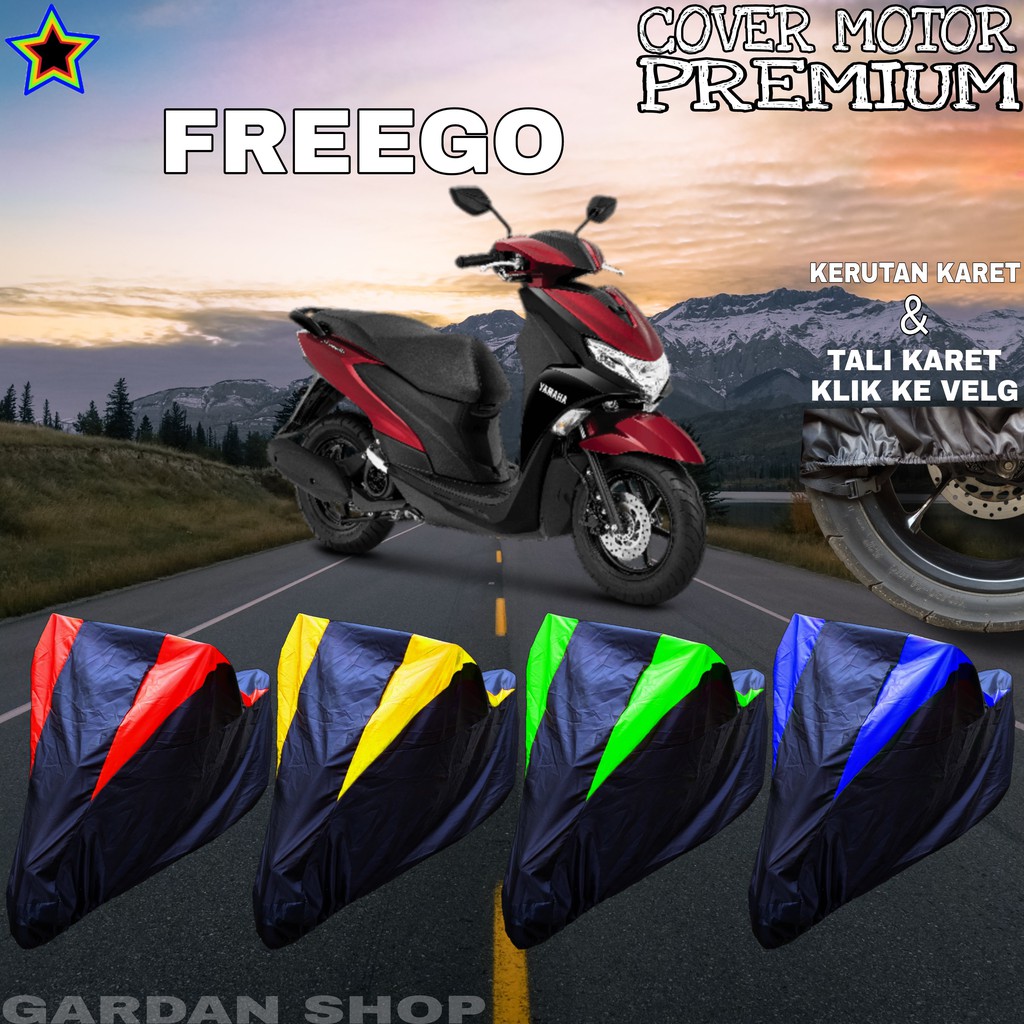 Sarung Motor FREEGO Hitam KOMBINASI Body Cover Penutup Freego PREMIUM