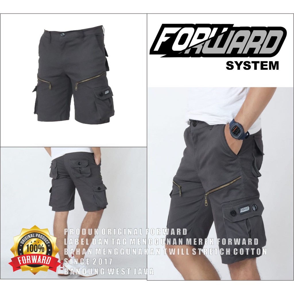 Celana Cargo Pendek Ziper Tactical Forward Original