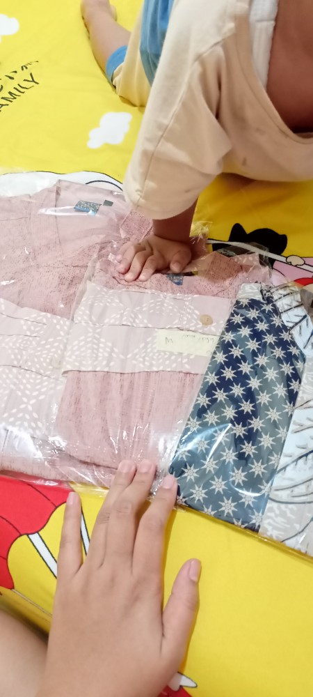 Open Preorder Kemeja Batik Couple Anak & Ayah Panjang / Pendek, Kombinasi Krem