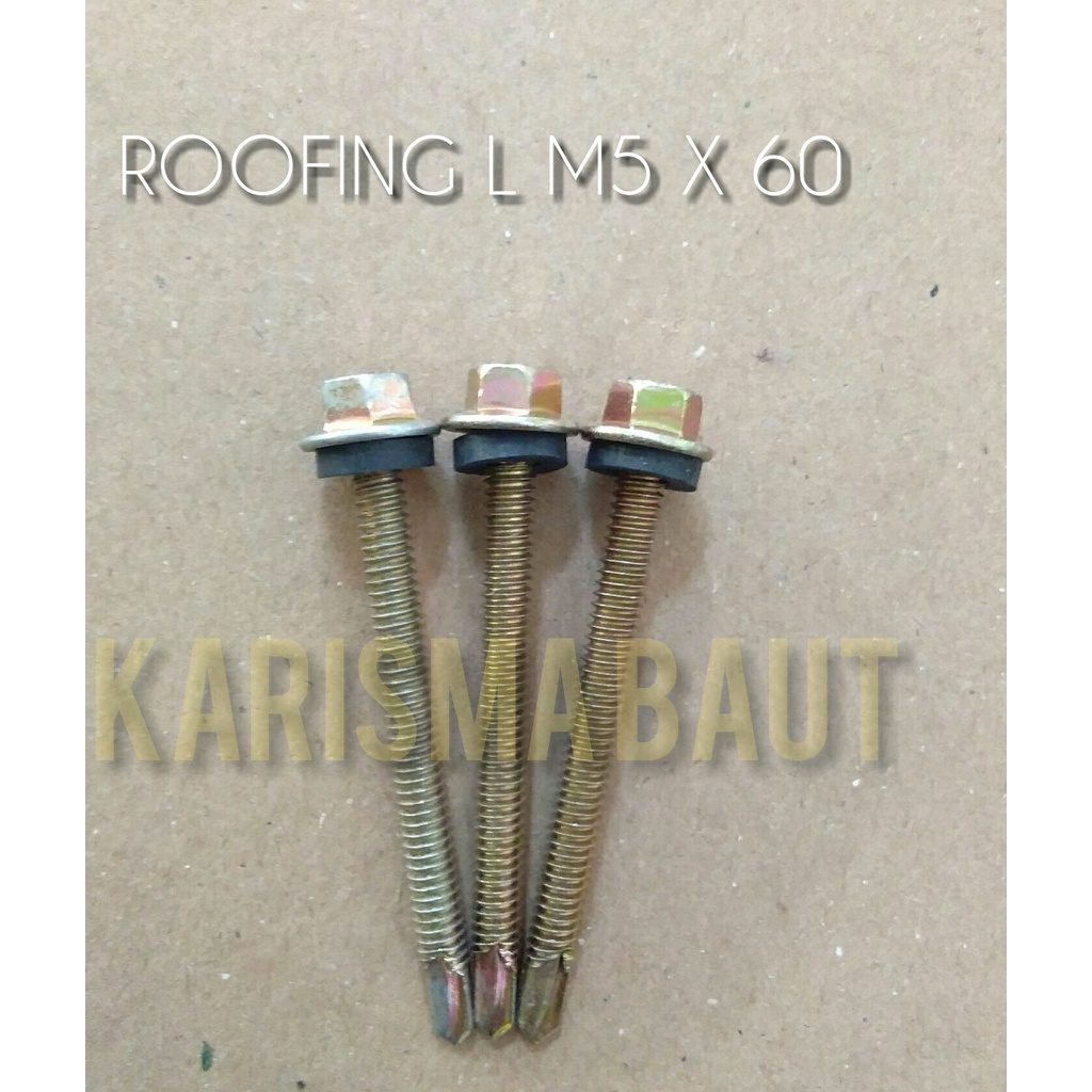 Sekrup roofing kuning #5 x 60/sekrup roofing 5x60 (6cm)