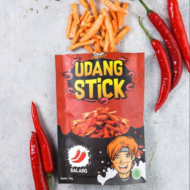 

[RECOMENDED DAN TERPERCAYA] UDANG STICK BALADO ASHIAAAP CEMILAN LEZAT NIKMAT PEDAS GURIH RENYAH ENAK