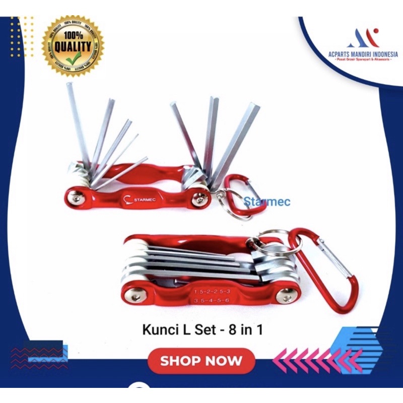 kunci L set - 8 in 1 original