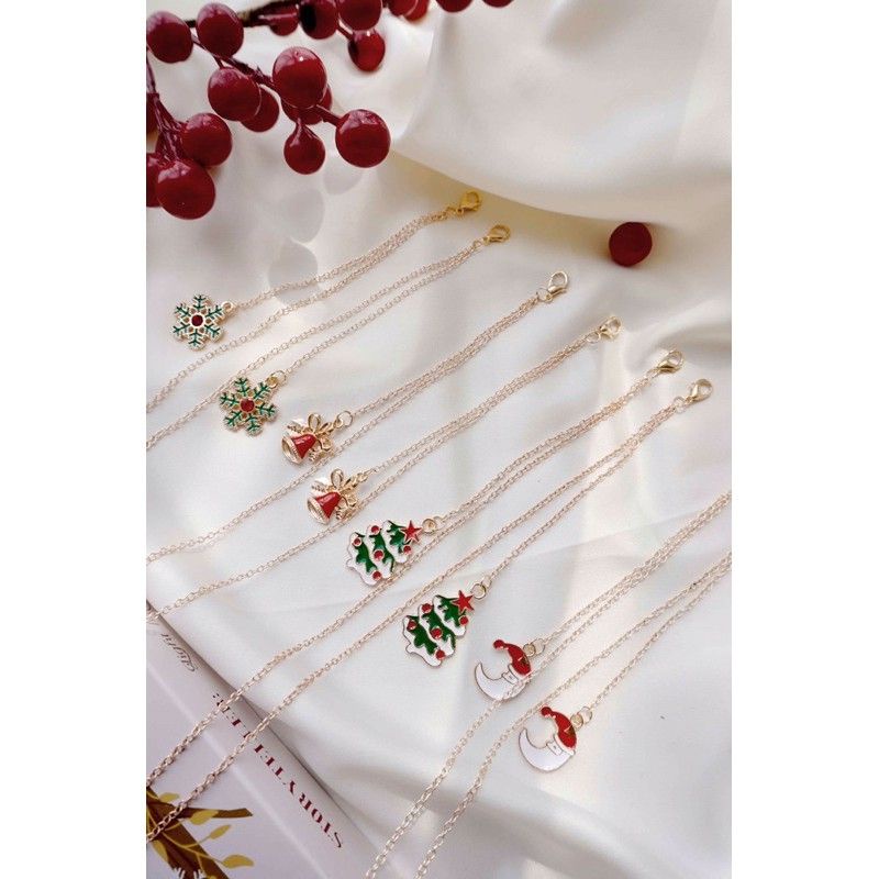 KALUNG RANTAI MASKER GOLD DENGAN ACC MOTIF NATAL CHRISTMAS MASK CHAIN PREMIUM ELEGANT GANTUNG MASKER