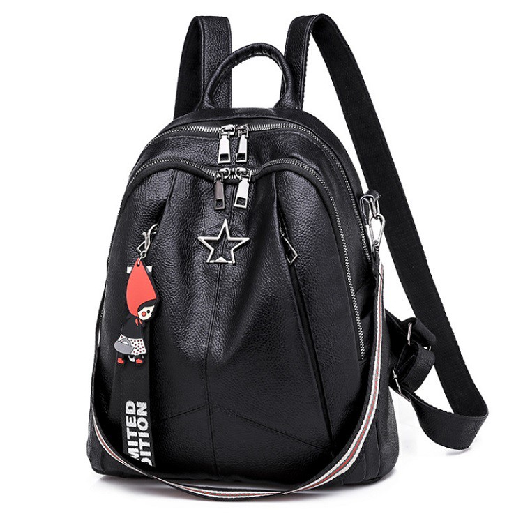 K8925 - BLACK/PINK - TAS RANSEL PUNGGUNG BACKPACK TAS SEKOLAH KULIAH TAS WANITA MOTIF BINTANG STAR FASHION IMPORT MODIS ELEGAN TERMURAH TERLARIS TERBARU BAGSTORE JAKARTA TAS BATAM GT1607 CR7034 KPC8925 LT1366 EL934 VC85327 BQ2222 DJ2597 DJ2746 B13474