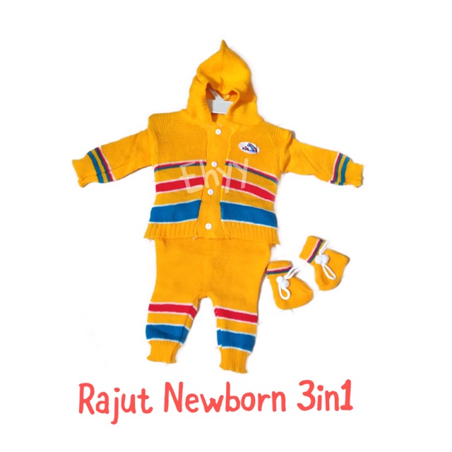 Jaket Bayi Rajut Newborn Baby 3in1