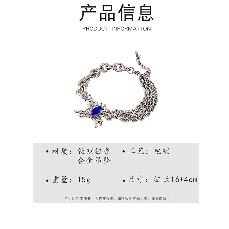 Niche desain Sapphire bertatahkan butterfly gelang wanita multi lapisan twin berlapis fashion normco