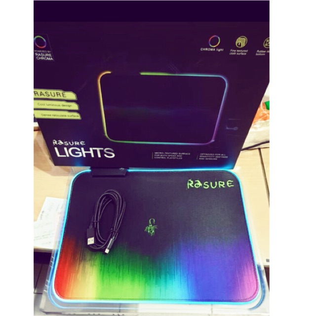 MOUSEPAD GAMING RGB RASURE LED LIGHTS CHROMA LIGHT 25cm x 35cm