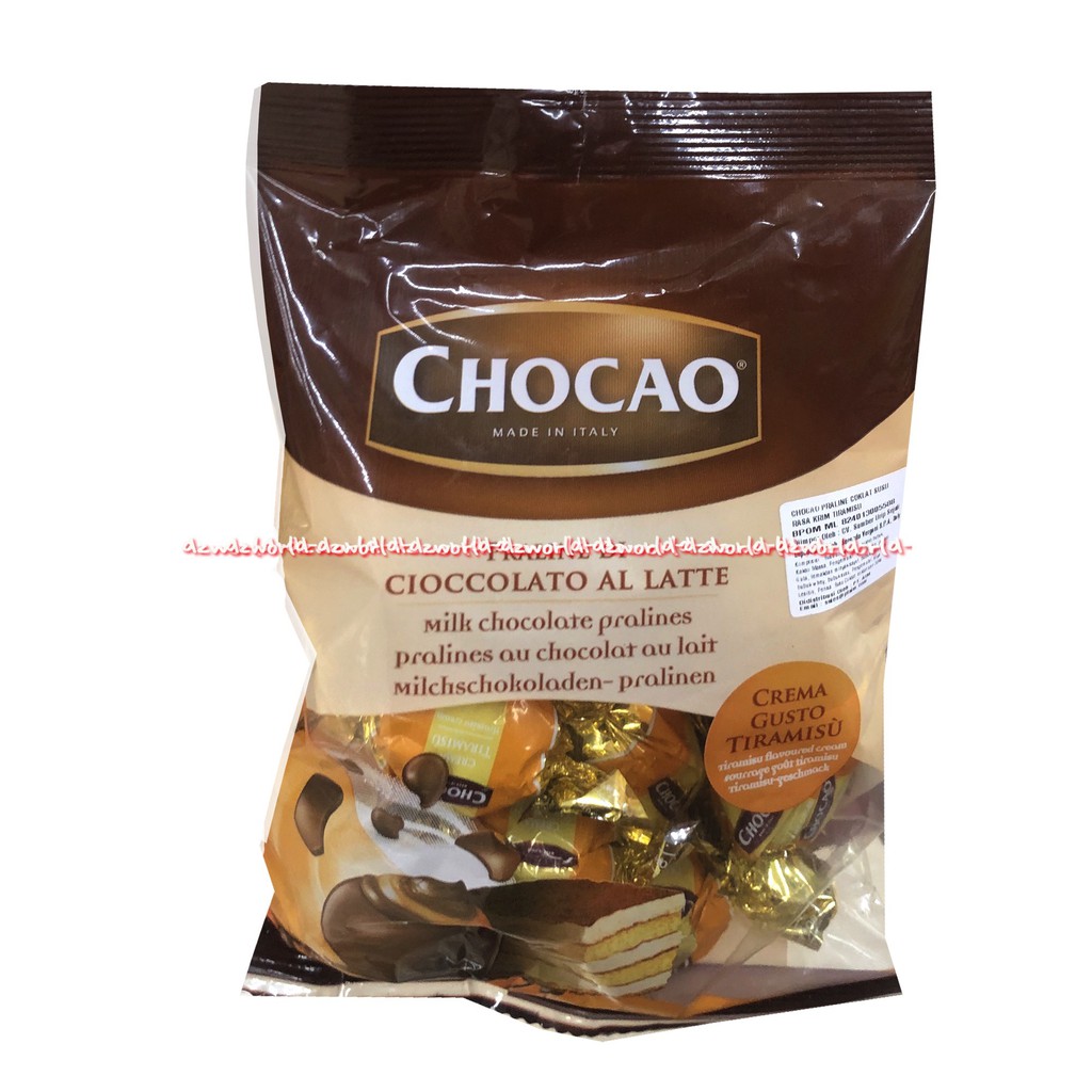 Chocao Praline Cioccolato al Latte Cokelat Crema Gusto Tiramisu 125gr