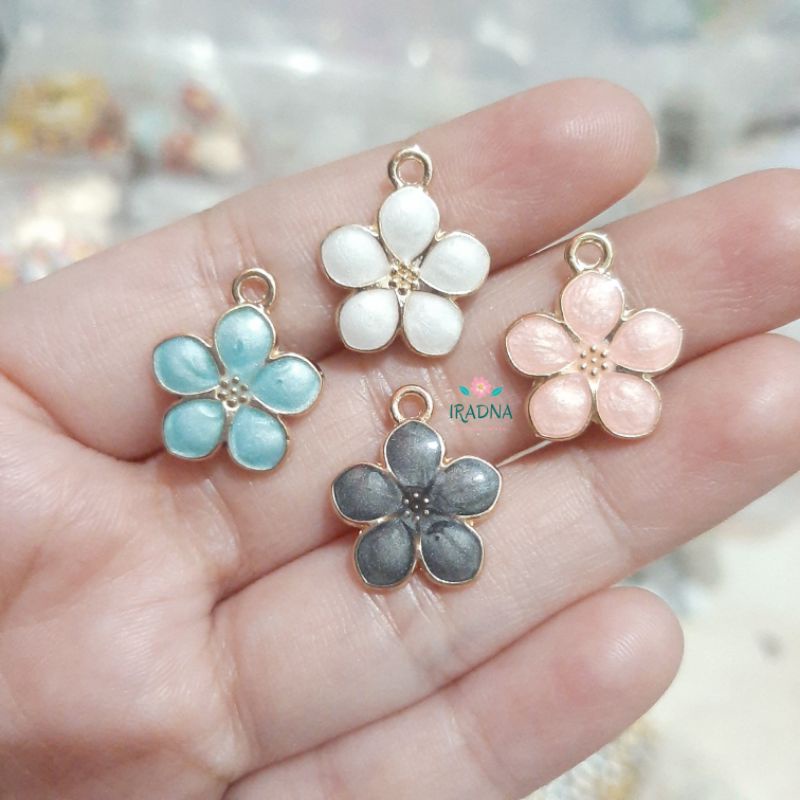 Bandul Kalung Gelang Liontin Bunga Sakura Flower Bahan Craft DIY