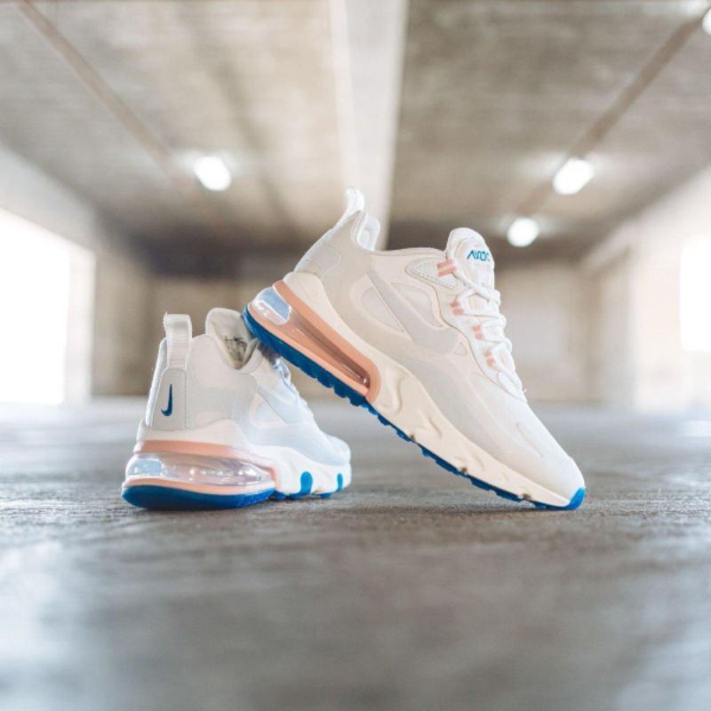 NIKE AIR MAX 270 REACT "AMERICAN MODERN" SUMMIT WHITE/GHOST AQUA-PHANTOM-CORAL STARDUST-IMPERIAL