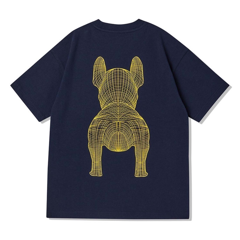 Lifework LA Dog Big Logo Oversize Tee Navy/Gold 100% Original