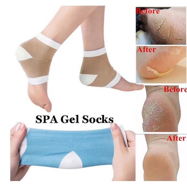 Gel Socks Kaos Kaki Pelindung Tumit Bahan Gel untuk Melembabkan Kulit