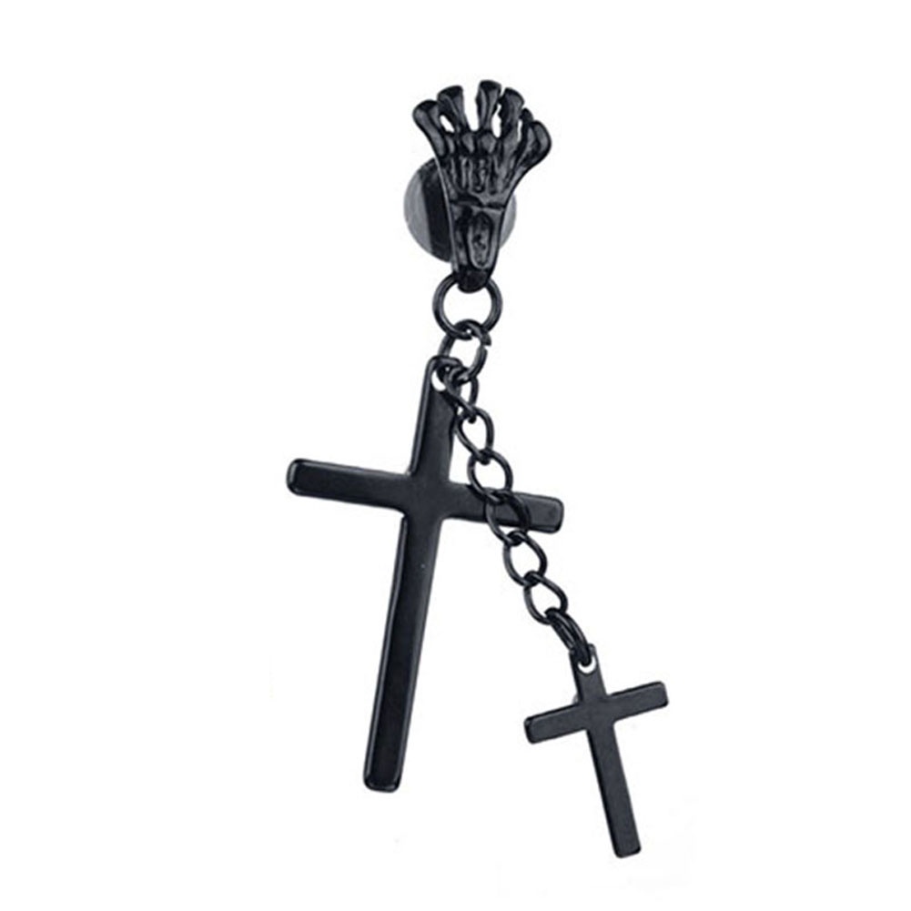 Hu Hu Hu Hu Hu Alat Bantu Pasang Kacamata♡ 1pc Anting Tusuk Gantung Wanita Desain Kaki Tengkoraksalib Ganda Gaya Unik Untuk Pesta Cocktailclub