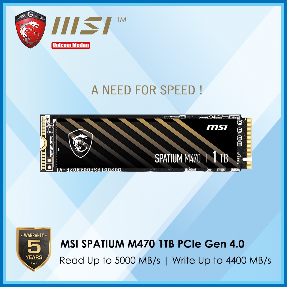 MSI SPATIUM M470 1TB SSD PCIE 4.0 GEN4 M.2 NVME